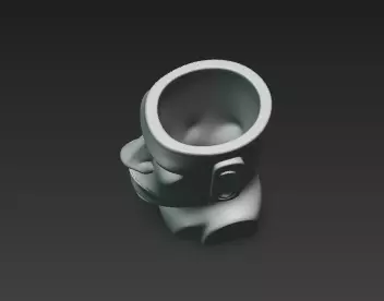 White Marble Rapa Nui Around Pen Holder Showpiece 3D print model_10