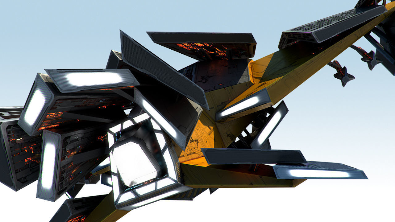 Space Jet Fighter Low-poly 3D model_7