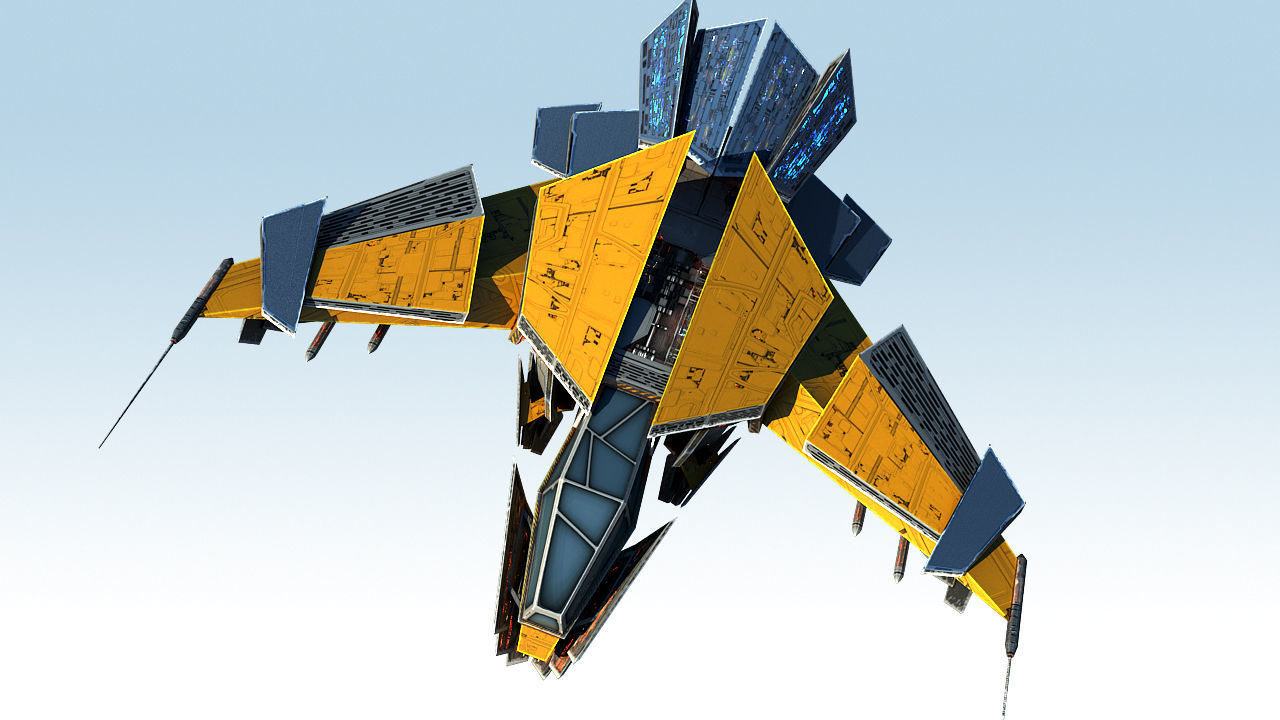 Space Jet Fighter Low-poly 3D model_16