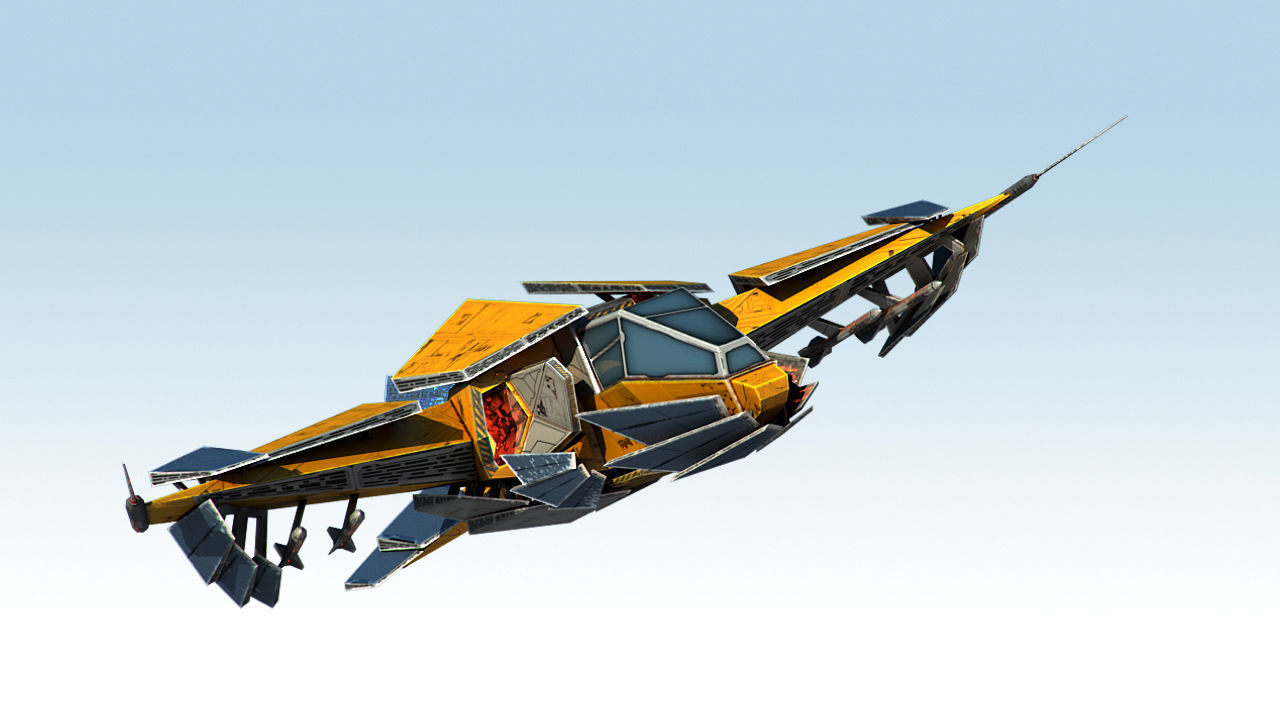 Space Jet Fighter Low-poly 3D model_8