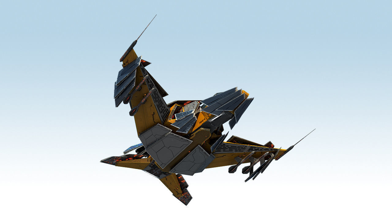 Space Jet Fighter Low-poly 3D model_5