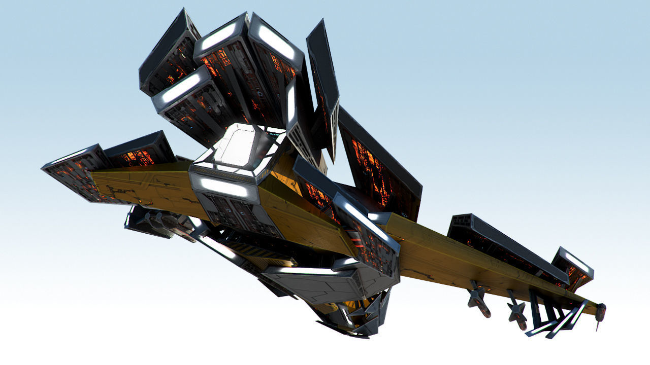 Space Jet Fighter Low-poly 3D model_12