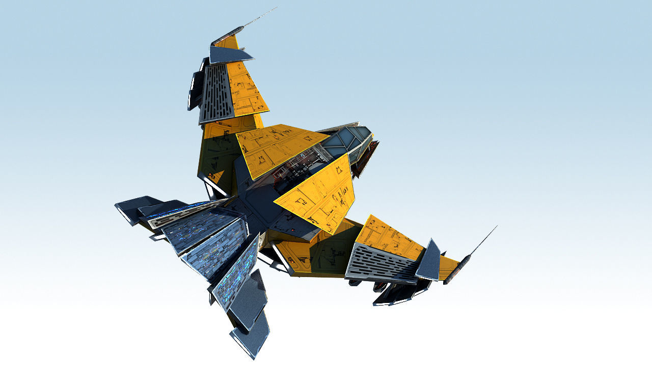 Space Jet Fighter Low-poly 3D model_10
