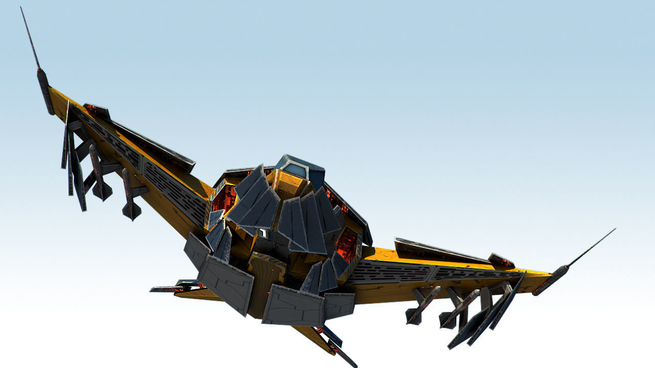 Space Jet Fighter Low-poly 3D model_13