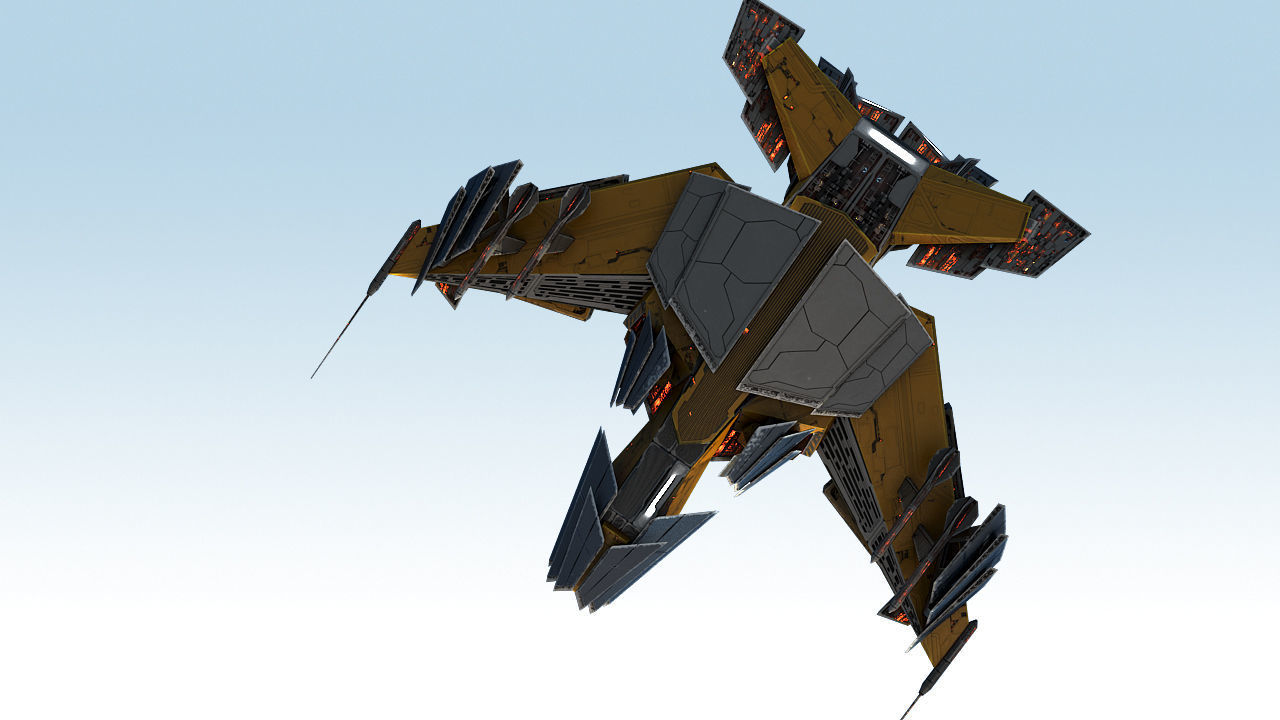 Space Jet Fighter Low-poly 3D model_14