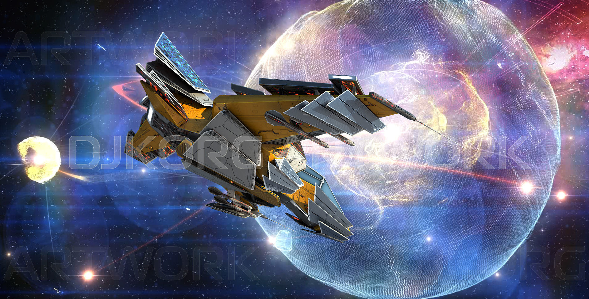 Space Jet Fighter Low-poly 3D model_2