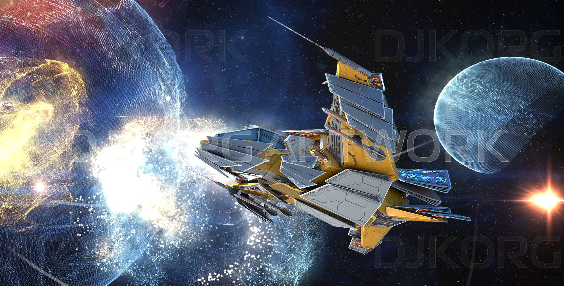 Space Jet Fighter Low-poly 3D model_6
