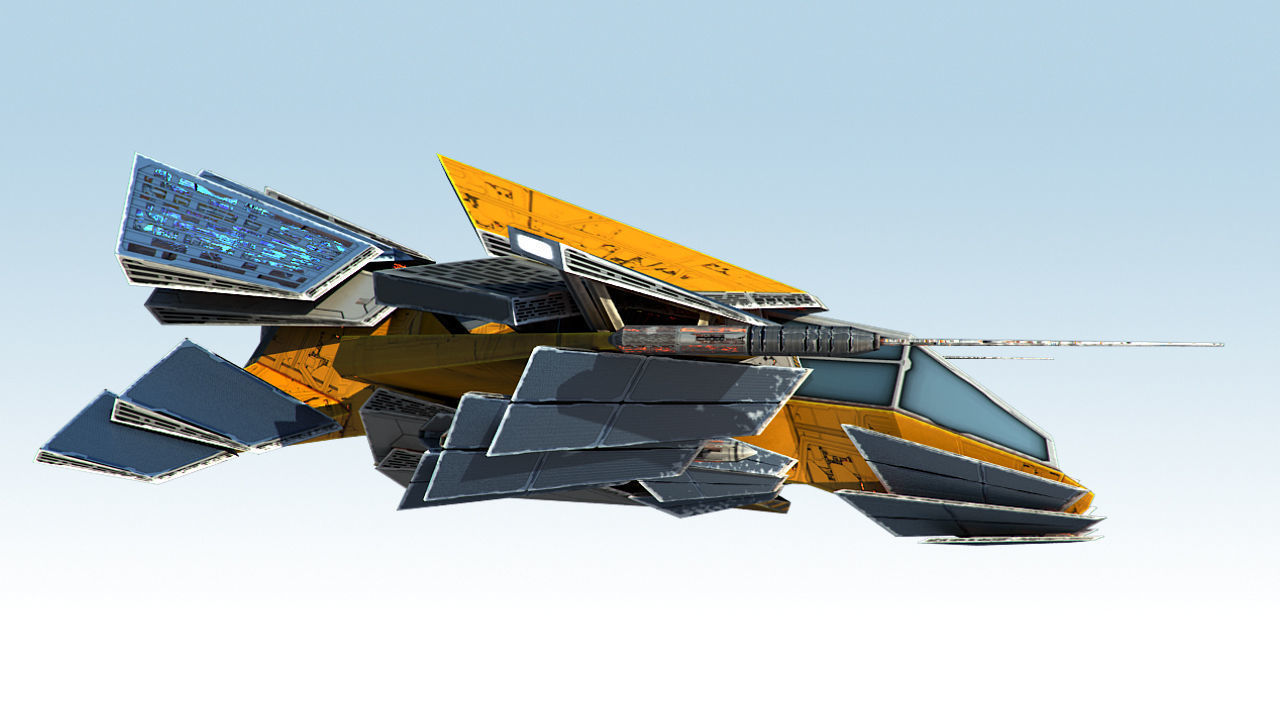 Space Jet Fighter Low-poly 3D model_17