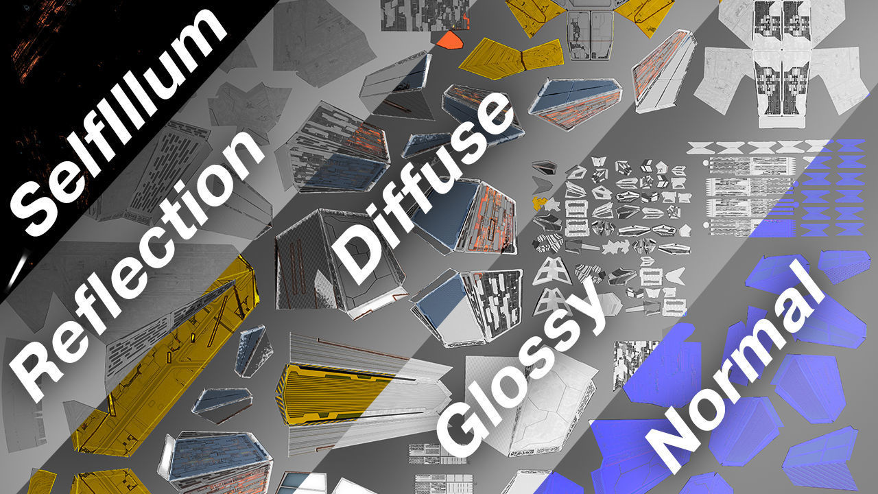 Space Jet Fighter Low-poly 3D model_22