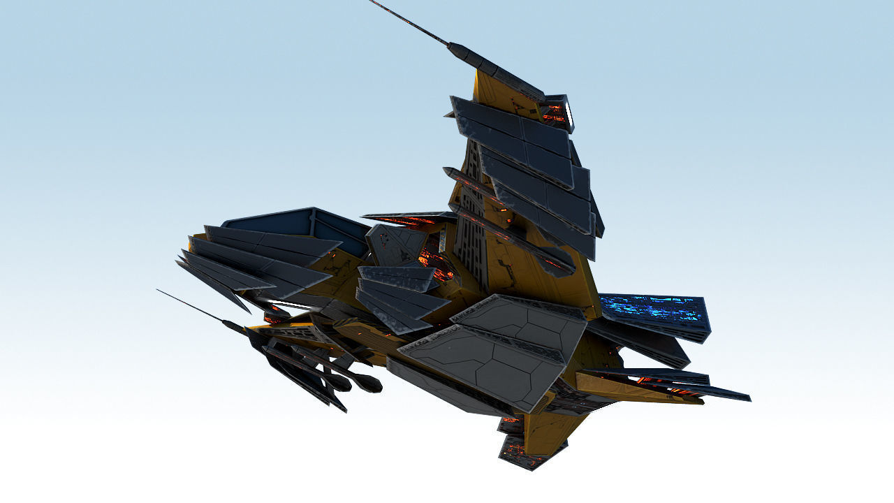 Space Jet Fighter Low-poly 3D model_11