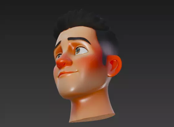 Animated Male 3D Head Face Model 3D model_5