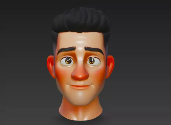 Animated Male 3D Head Face Model 3D model_0