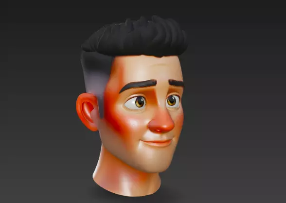 Animated Male 3D Head Face Model 3D model_2