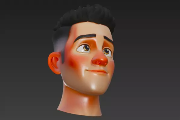 Animated Male 3D Head Face Model 3D model_4
