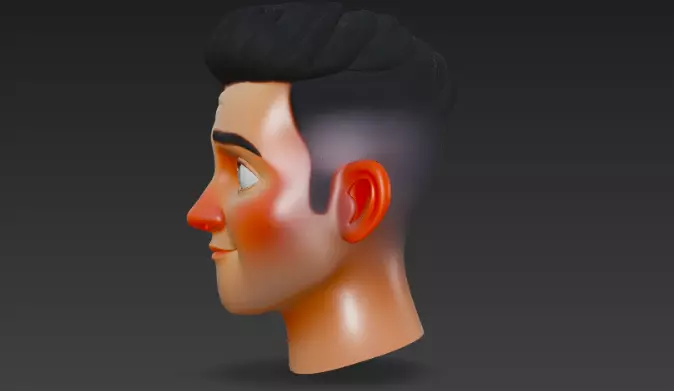 Animated Male 3D Head Face Model 3D model_6