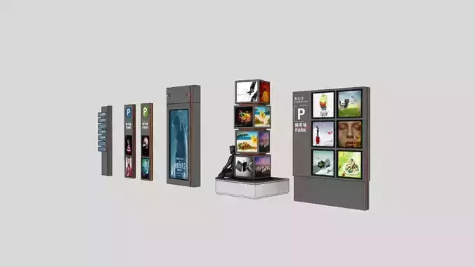 Digital Signage Kiosk Collection 13 Models Pack SketchUp