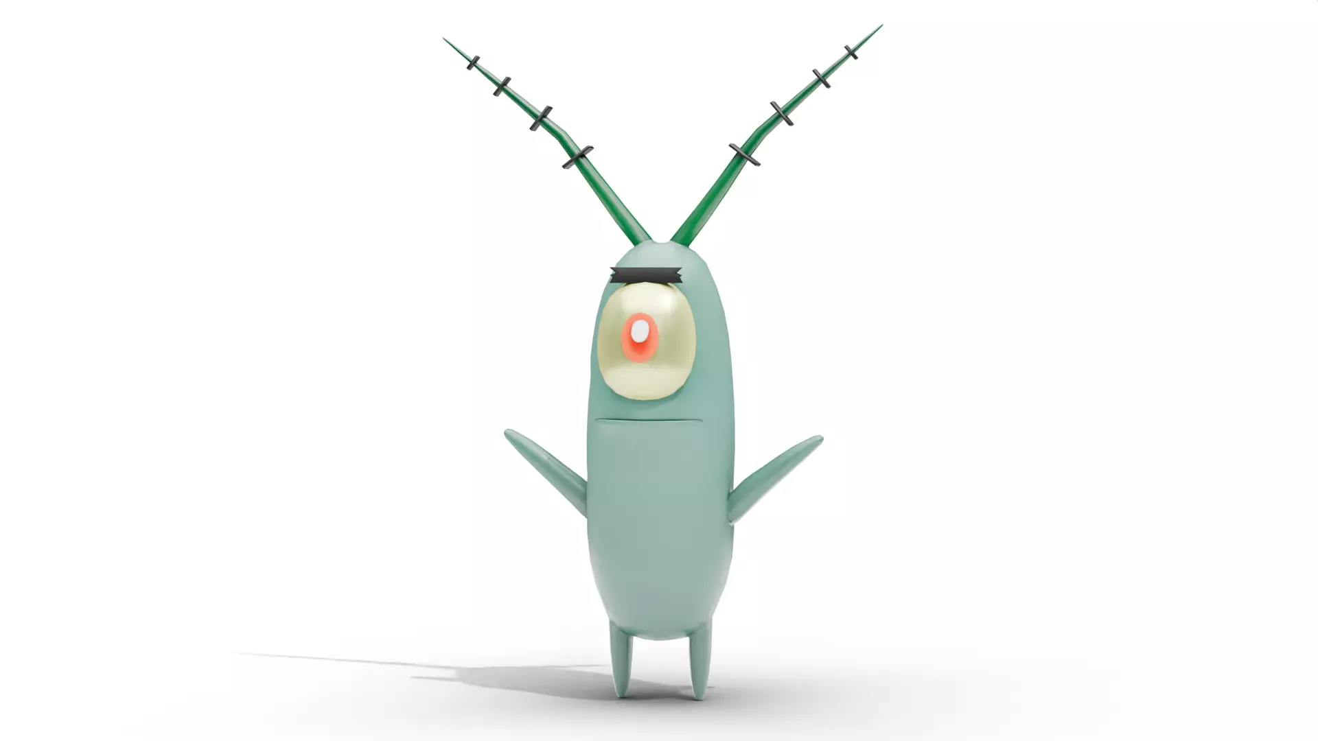 Plankton - SpongeBob Low-poly 3D model_0