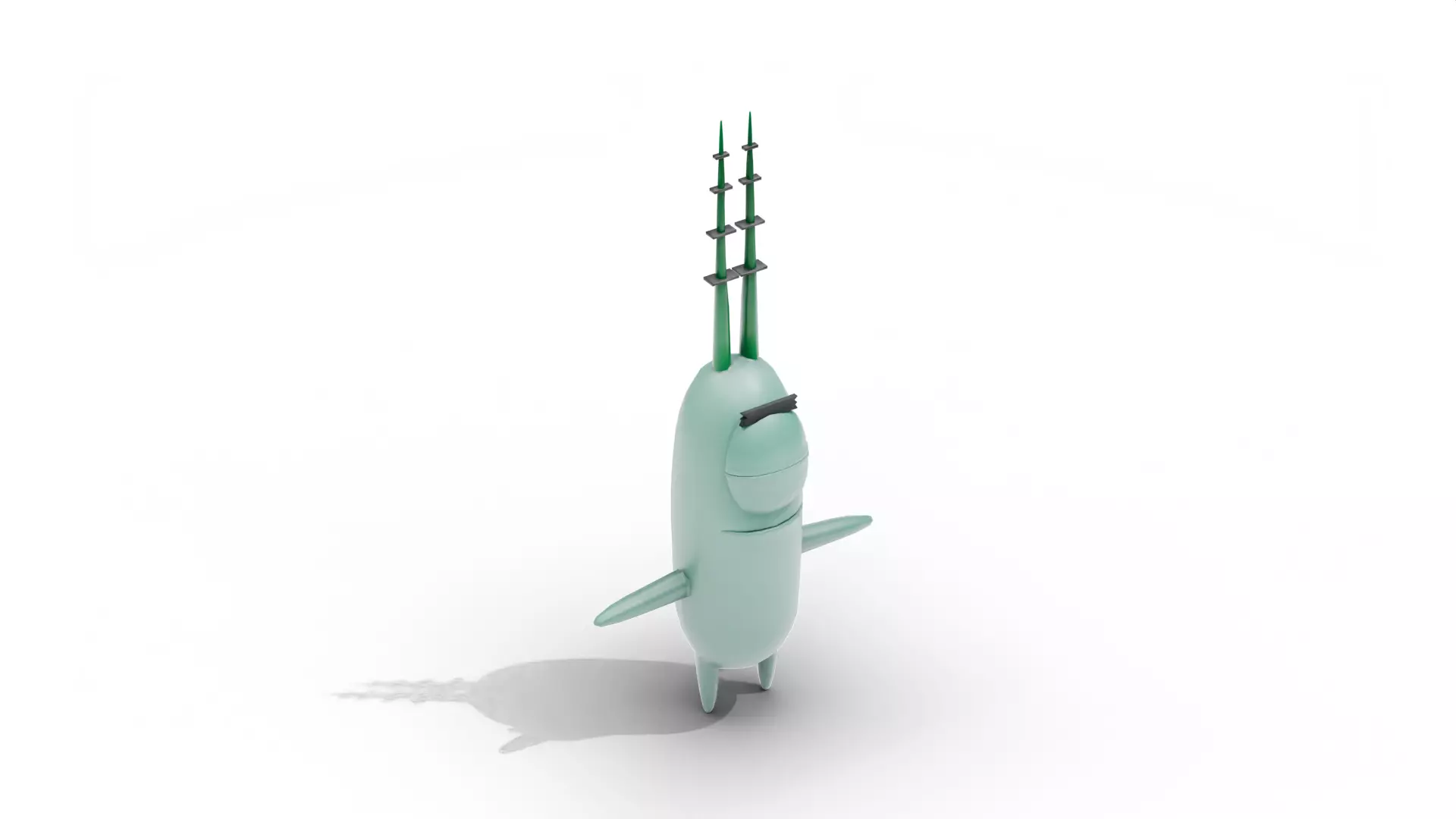 Plankton - SpongeBob Low-poly 3D model_7