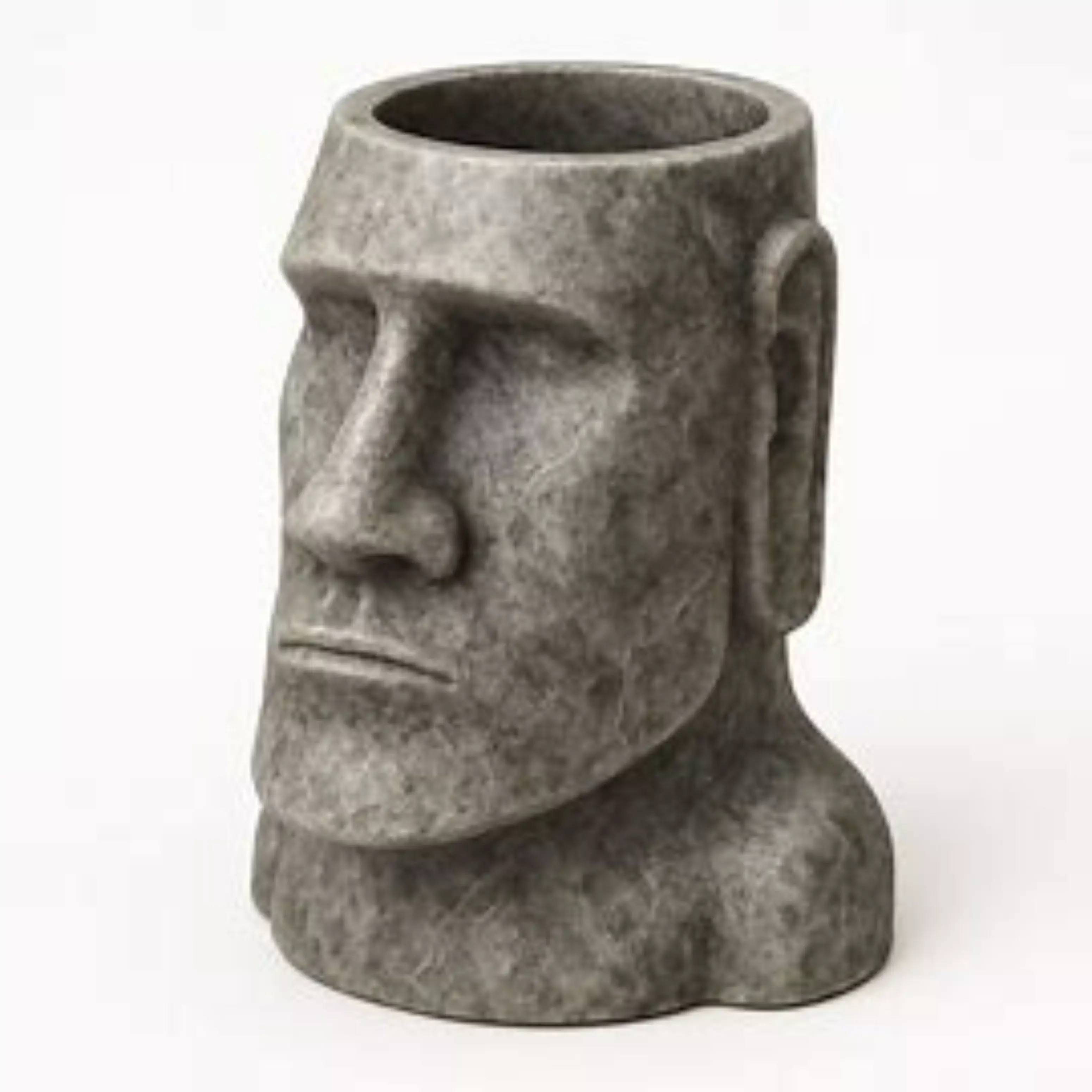 3d White Marble Rapa Nui Pen Holder Art Showpiece 3D print model_10