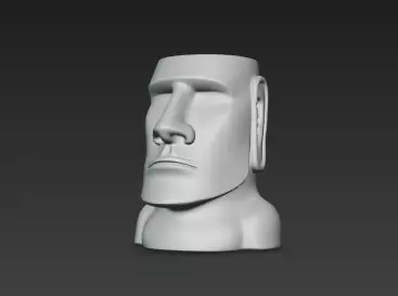 3d White Marble Rapa Nui Pen Holder Art Showpiece 3D print model_5
