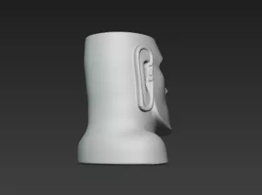 3d White Marble Rapa Nui Pen Holder Art Showpiece 3D print model_7
