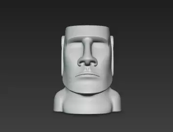 3d White Marble Rapa Nui Pen Holder Art Showpiece 3D print model_6