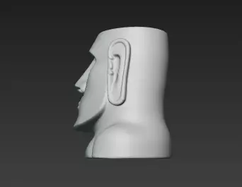 3d White Marble Rapa Nui Pen Holder Art Showpiece 3D print model_0