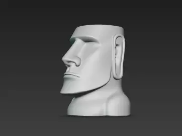 3d White Marble Rapa Nui Pen Holder Art Showpiece 3D print model_2