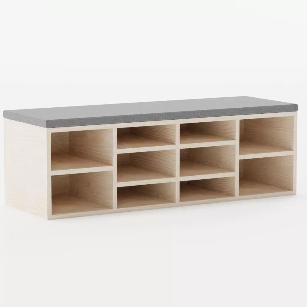 Shoe Rack Low-poly 3D model_0