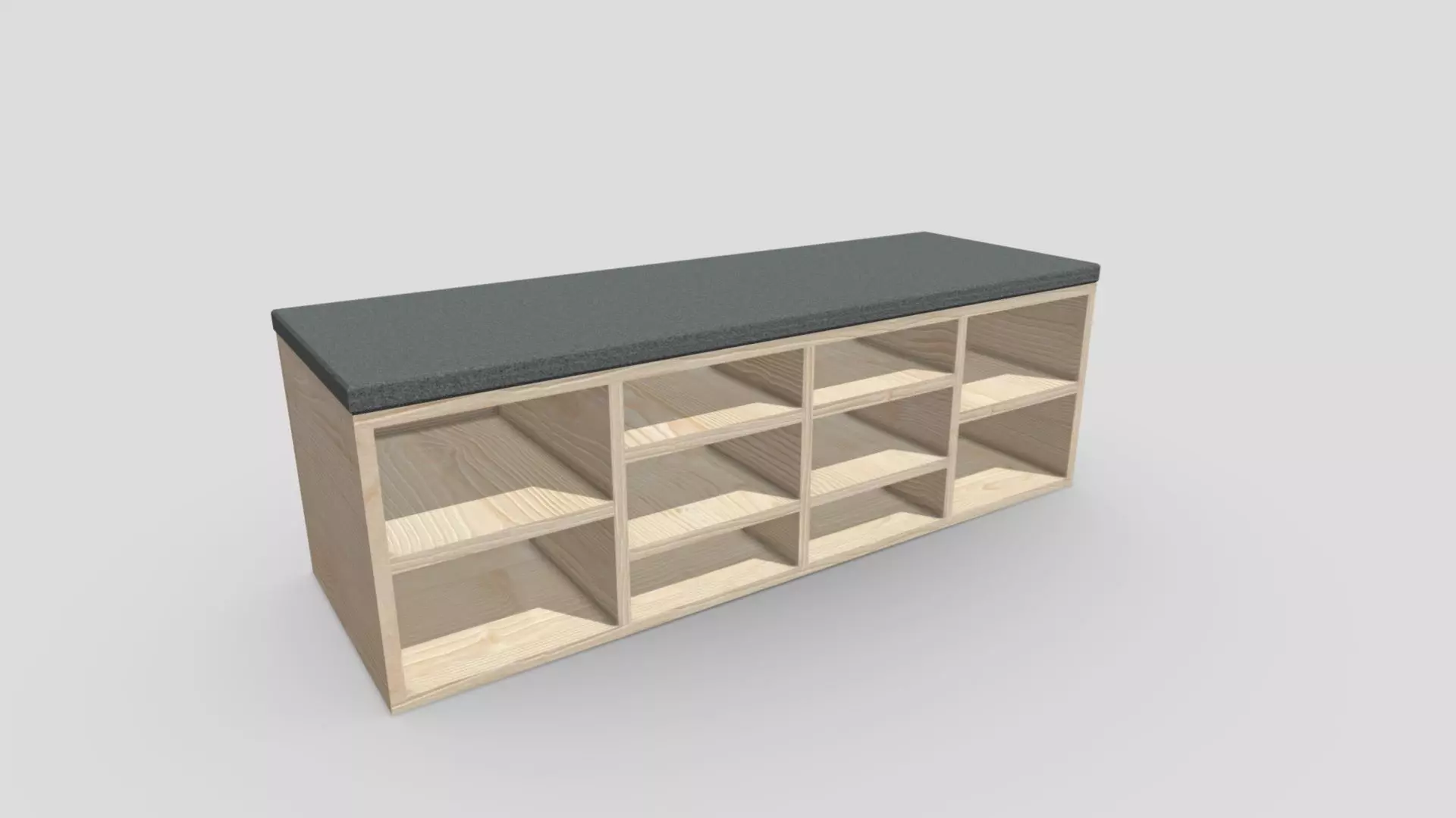 Shoe Rack Low-poly 3D model_1