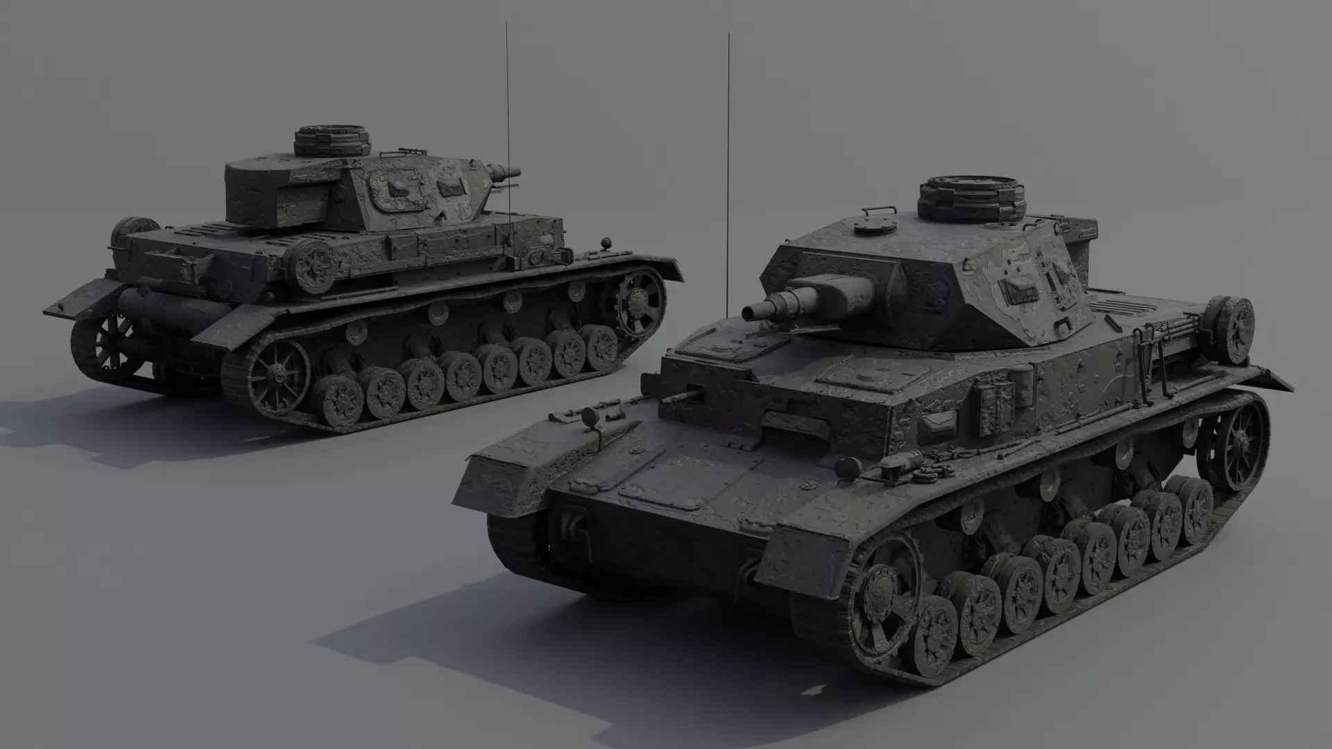 Panzer IV E Medium Tank Low-poly 3D model_5