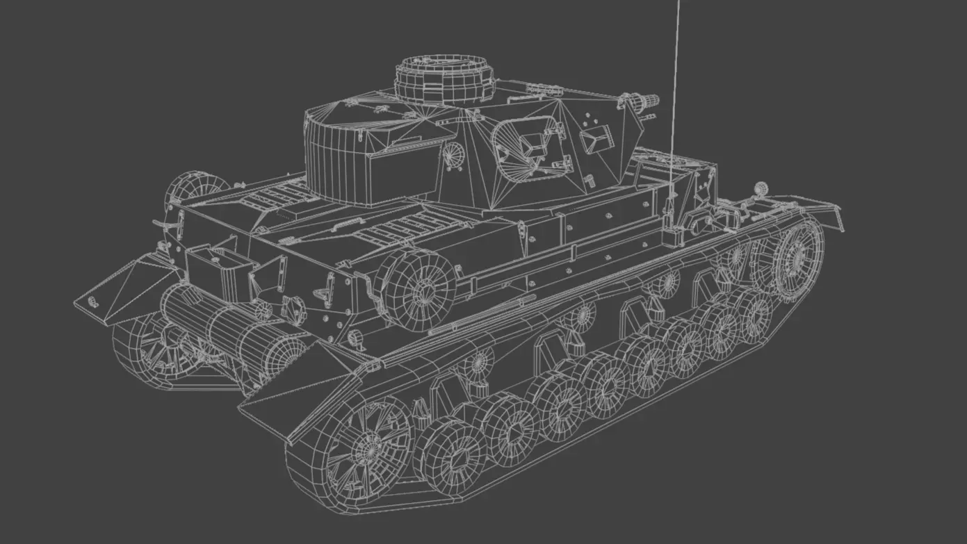 Panzer IV E Medium Tank Low-poly 3D model_12