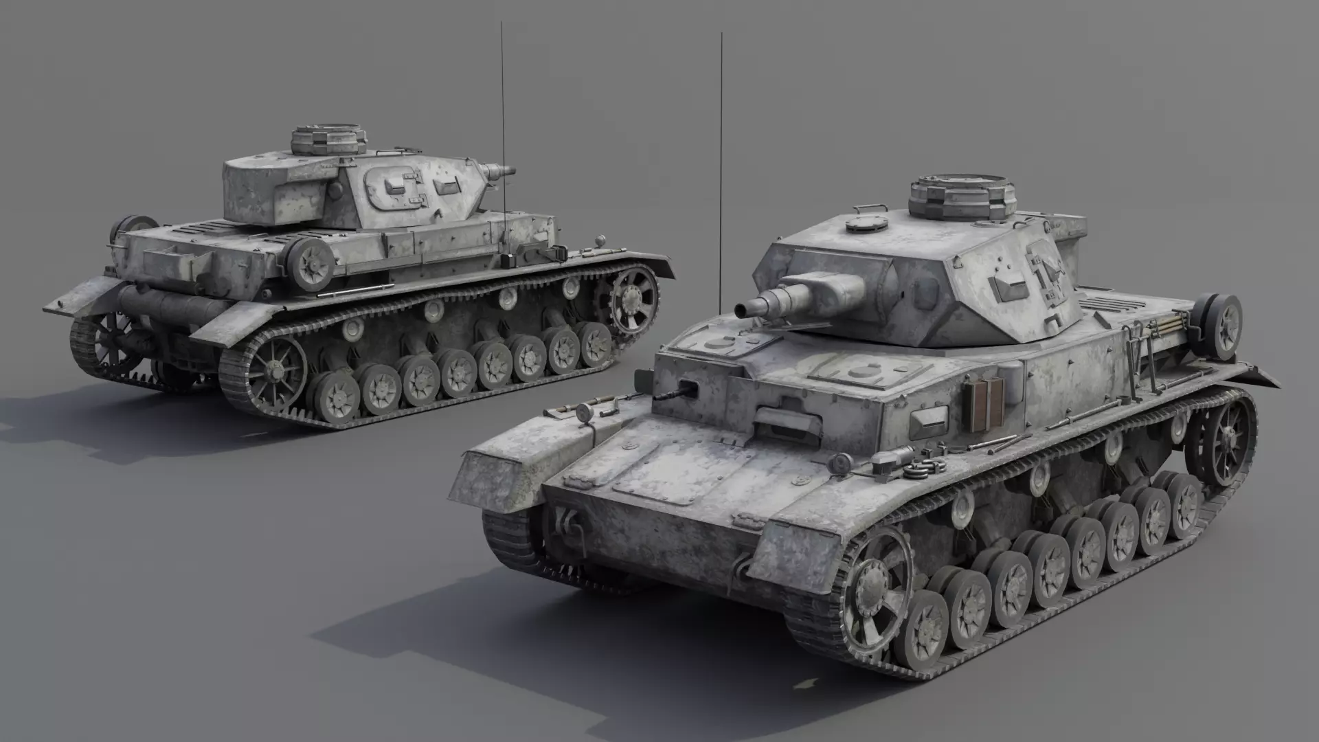 Panzer IV E Medium Tank Low-poly 3D model_4