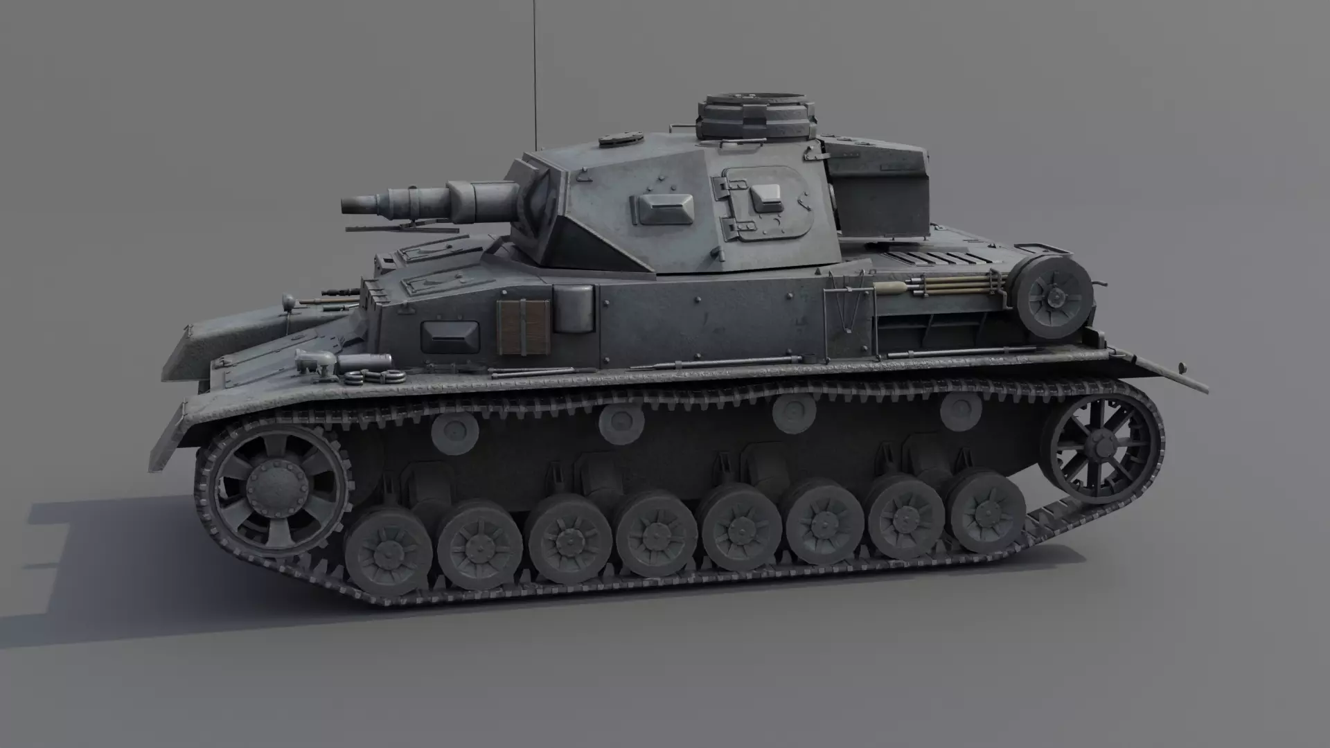 Panzer IV E Medium Tank Low-poly 3D model_22