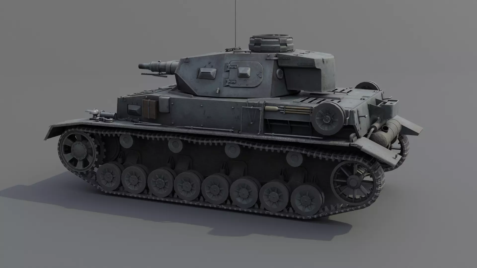 Panzer IV E Medium Tank Low-poly 3D model_21