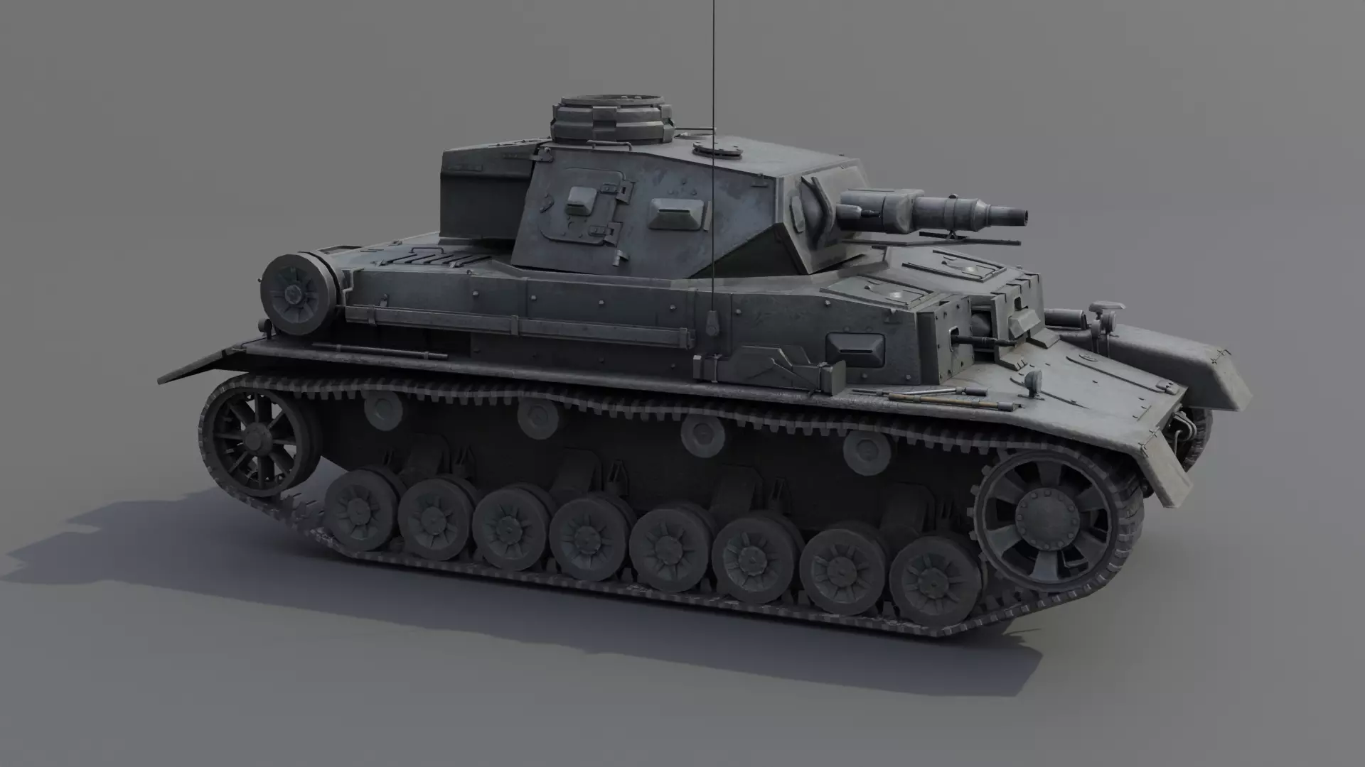 Panzer IV E Medium Tank Low-poly 3D model_16