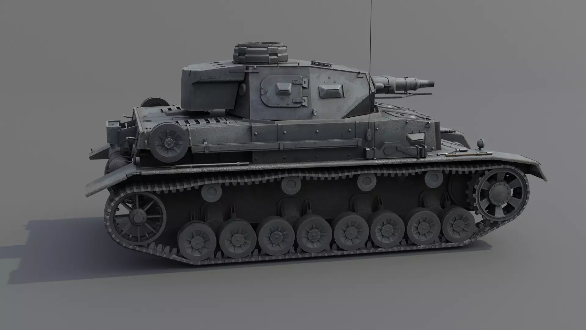 Panzer IV E Medium Tank Low-poly 3D model_17
