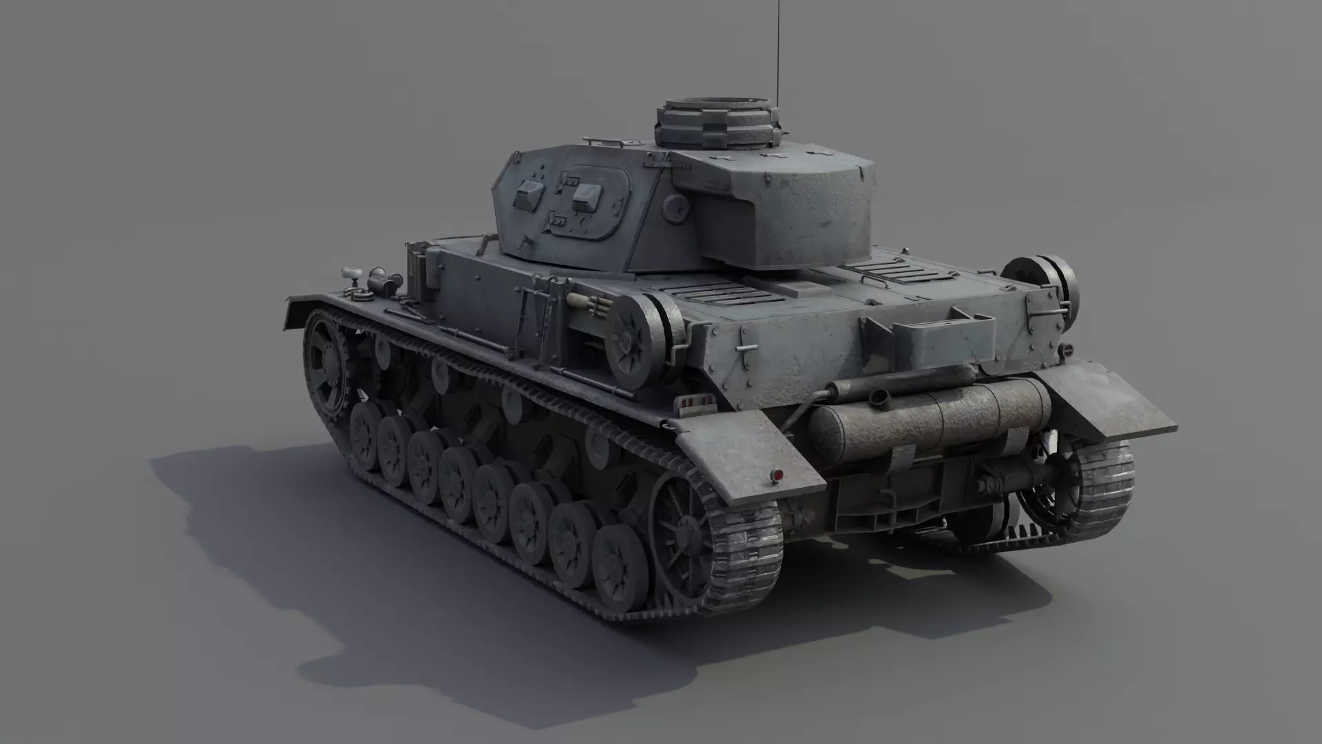 Panzer IV E Medium Tank Low-poly 3D model_20