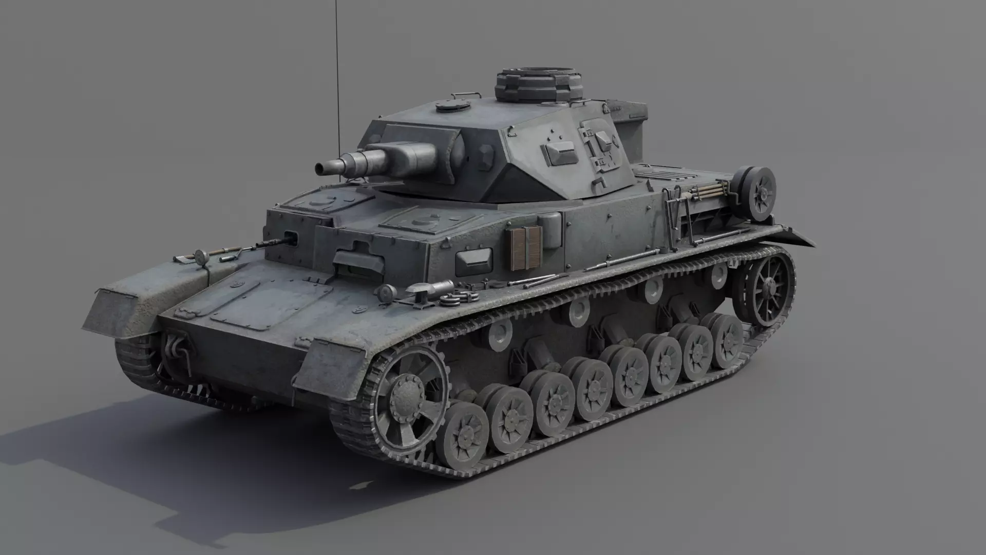 Panzer IV E Medium Tank Low-poly 3D model_23