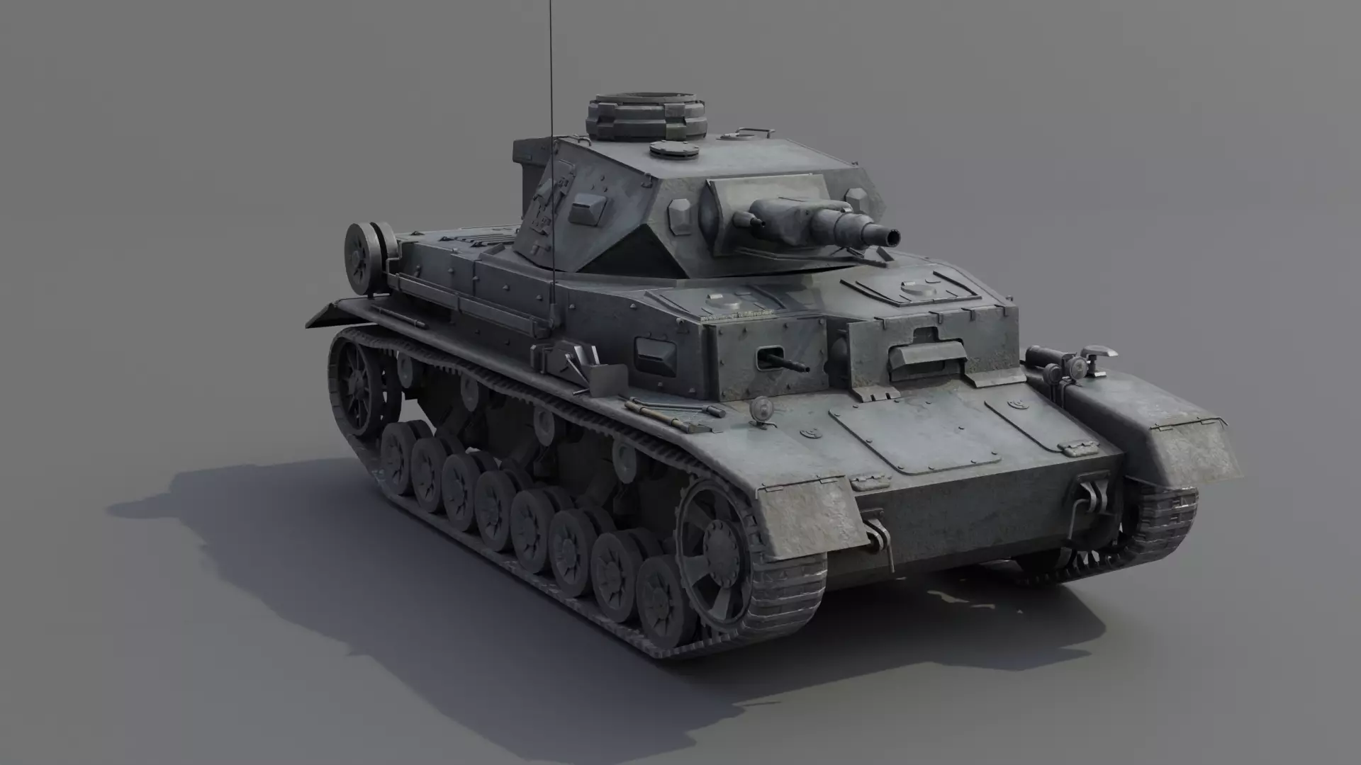 Panzer IV E Medium Tank Low-poly 3D model_15