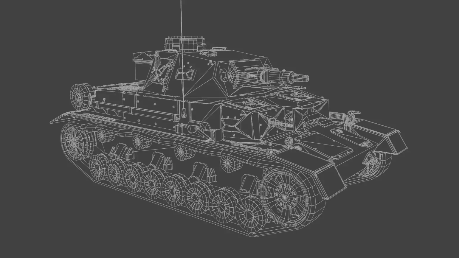 Panzer IV E Medium Tank Low-poly 3D model_13