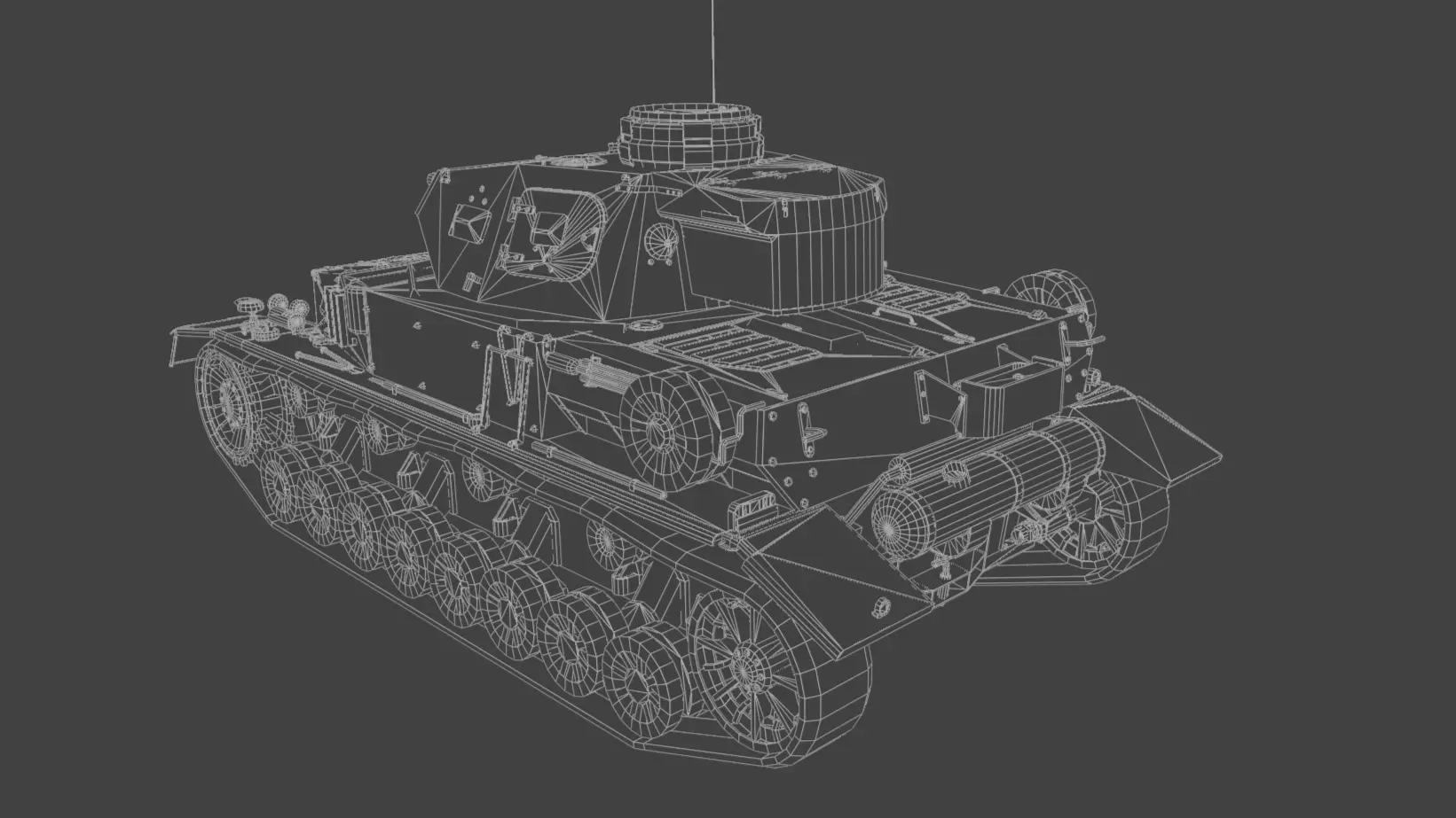 Panzer IV E Medium Tank Low-poly 3D model_11