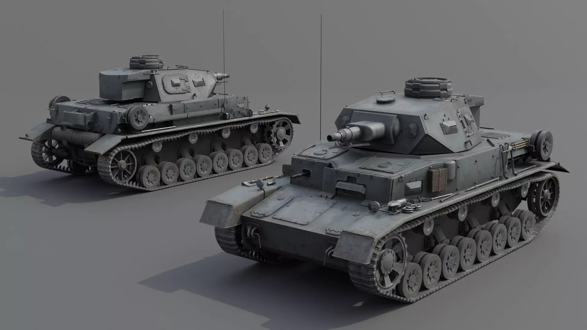 Panzer IV E Medium Tank Low-poly 3D model_2
