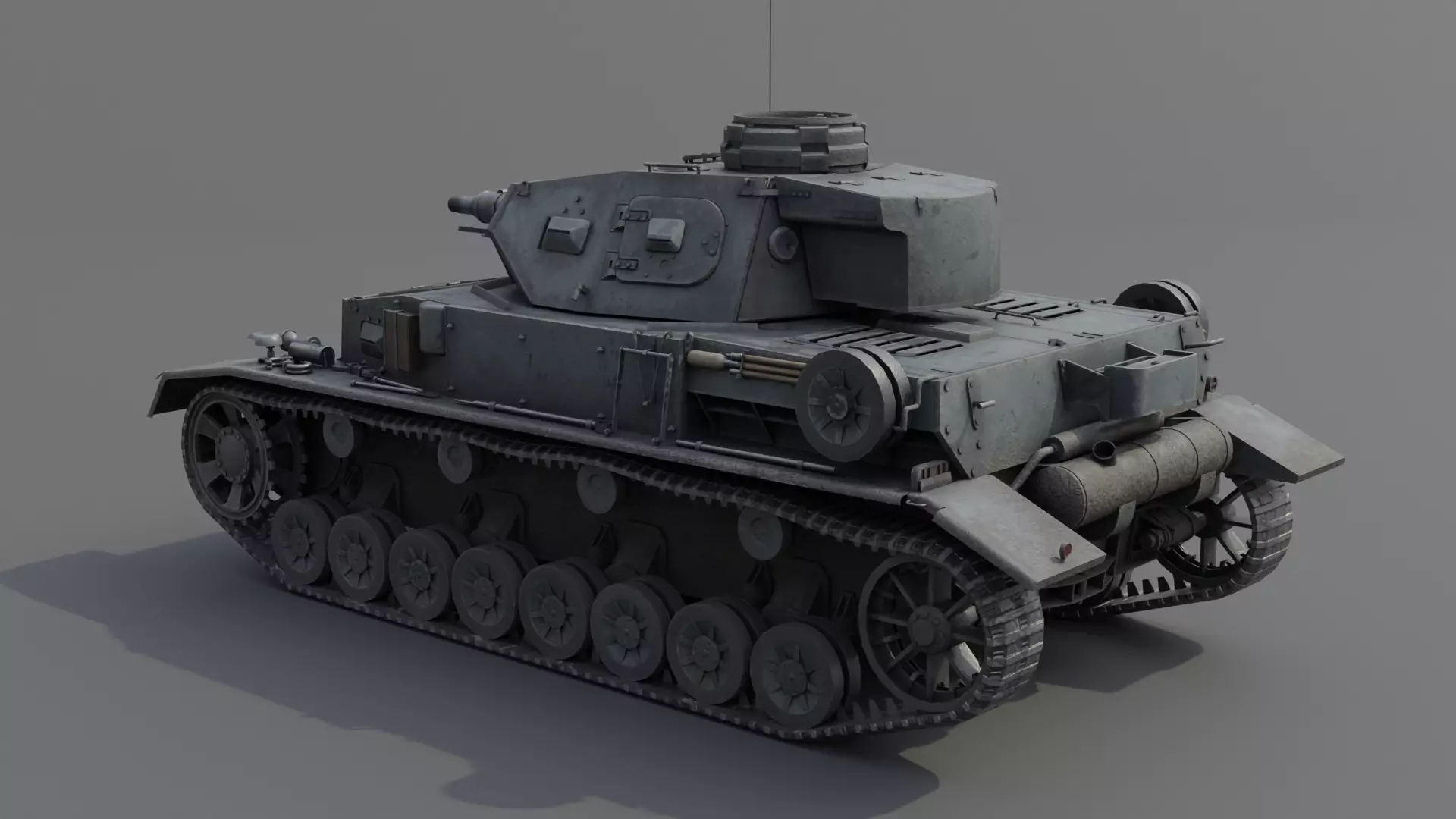 Panzer IV E Medium Tank Low-poly 3D model_8