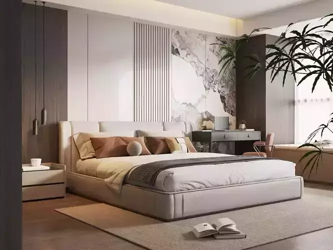 Bedroom 3D Scene  550 CORONA