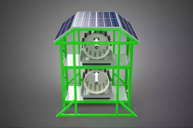 POWERED SOLAR PANEL ROOF IOT ROTARY HYDROPONIC GARDEN PLANT FARM