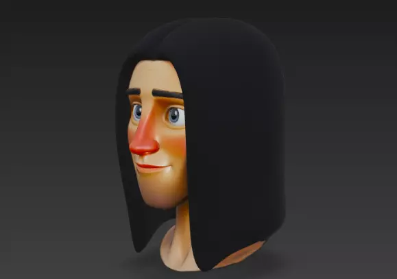 Pixar Style 3D Male Model Head 3D model_2