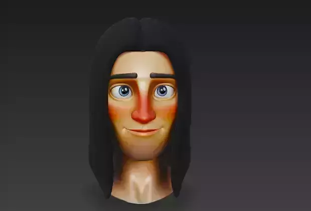 Pixar Style 3D Male Model Head
