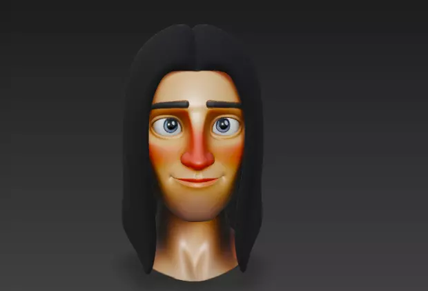 Pixar Style 3D Male Model Head 3D model_0