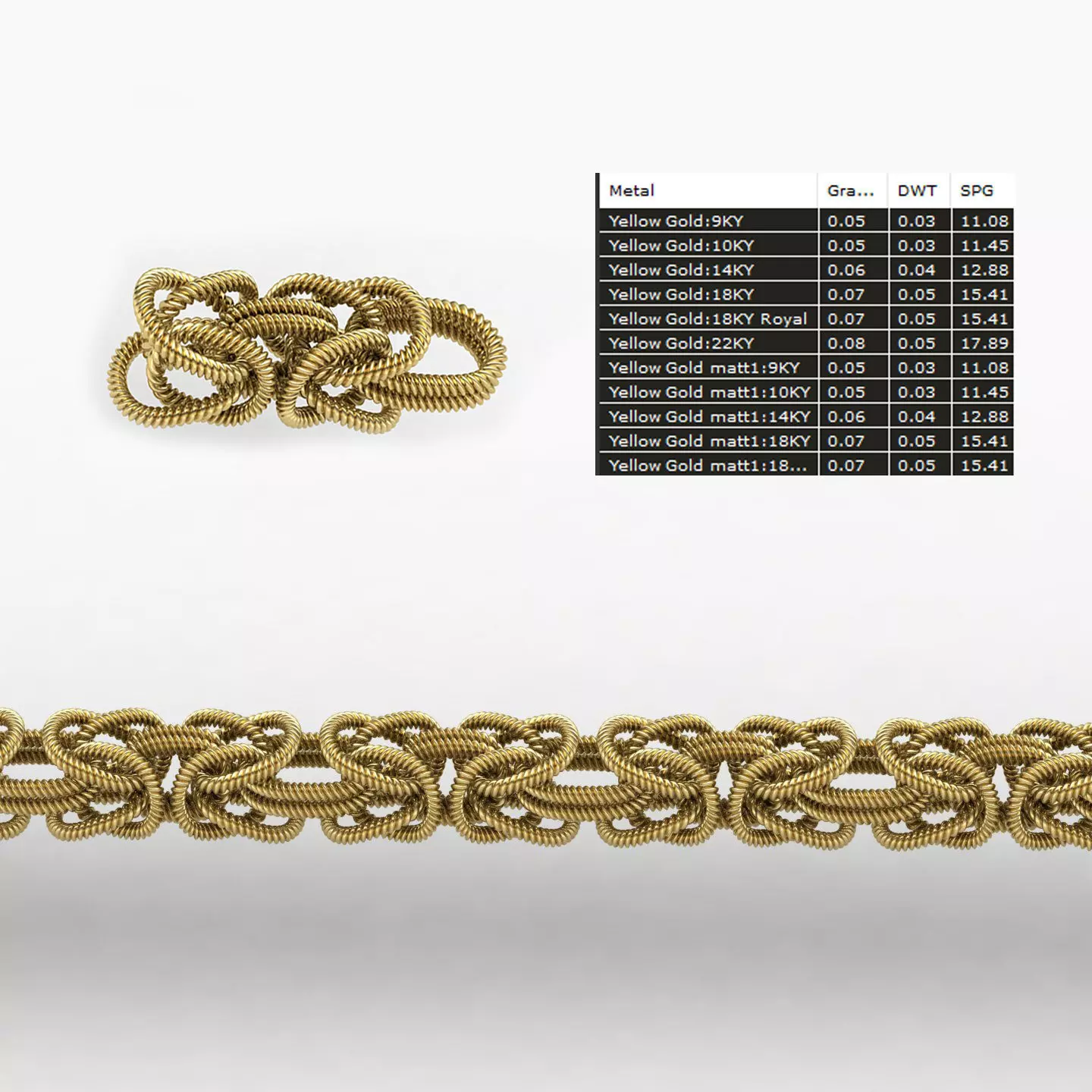 Twisted Byzantine Chain 03 3D print model_13